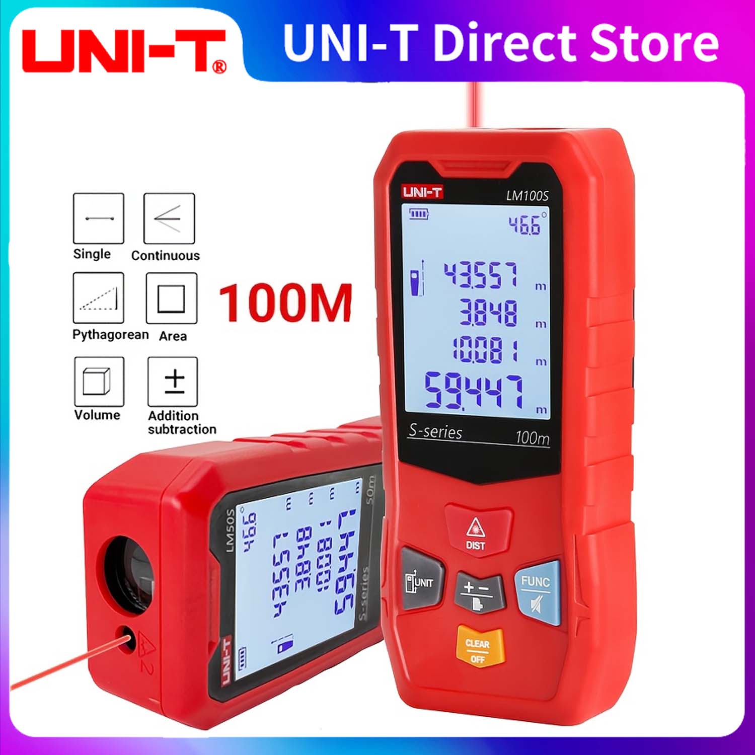 Laser Distance Measure - Unidad telémetro láser LM40S/60S/100S 40M medidor